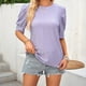thumbnail image 4 of Camisa De Punto Superior Señoras Cami Top Blusa Cuello redondo Camiseta de moda Ropa de vacaciones (Púrpura L) Cgtredaw Para estrenar, 4 of 6