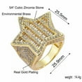 thumbnail image 4 of QQTDFG Iced Flooded Star Ring Brass Men Women Hip Hop Pinkie Jewelry A9298-14K White Gold Plated-11, 4 of 6