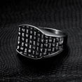 thumbnail image 4 of Vintage Mesh Woven Titanium Steel Ring For Men Skull Pattern Unisex 8mm Band Durable Everyday Wear Style Today, 4 of 8