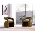thumbnail image 2 of Corvette Dining Chairs with Solid Wood Base in Olive Green - Set of 2, 2 of 11