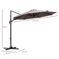 thumbnail image 3 of Outsunny 10ft Cantilever Patio Umbrella with 360° Rotation, Grey, 3 of 10