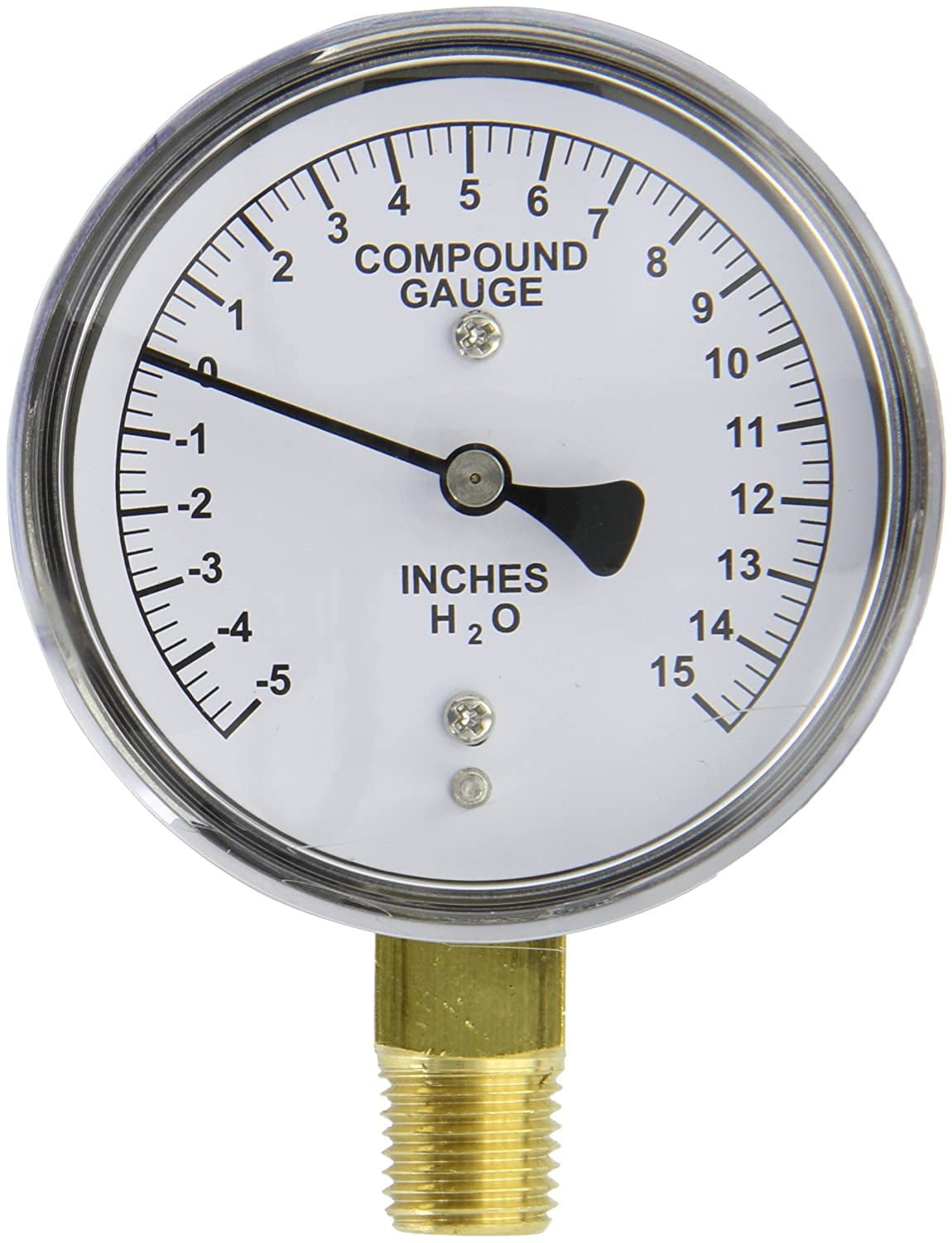 brass internal Low Capsule Pressure Gauge 1/4 NPT Bottom connetion 5 psi 