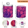 thumbnail image 3 of Floral Pattern in Pink and Purple Cotton Swabs Cans Translucent Plastic Canisters Dustproof Lid for Bathroom Storage, 3 of 7