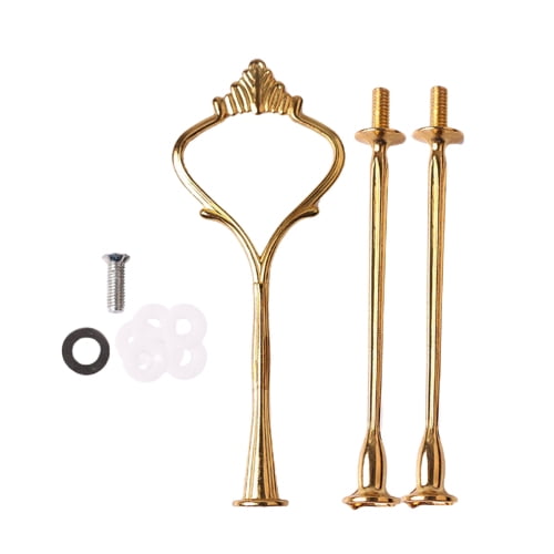 3 Tier Handle Fittings Gold for Tea Shop Room Hotel Cake Plate Stand #led33 