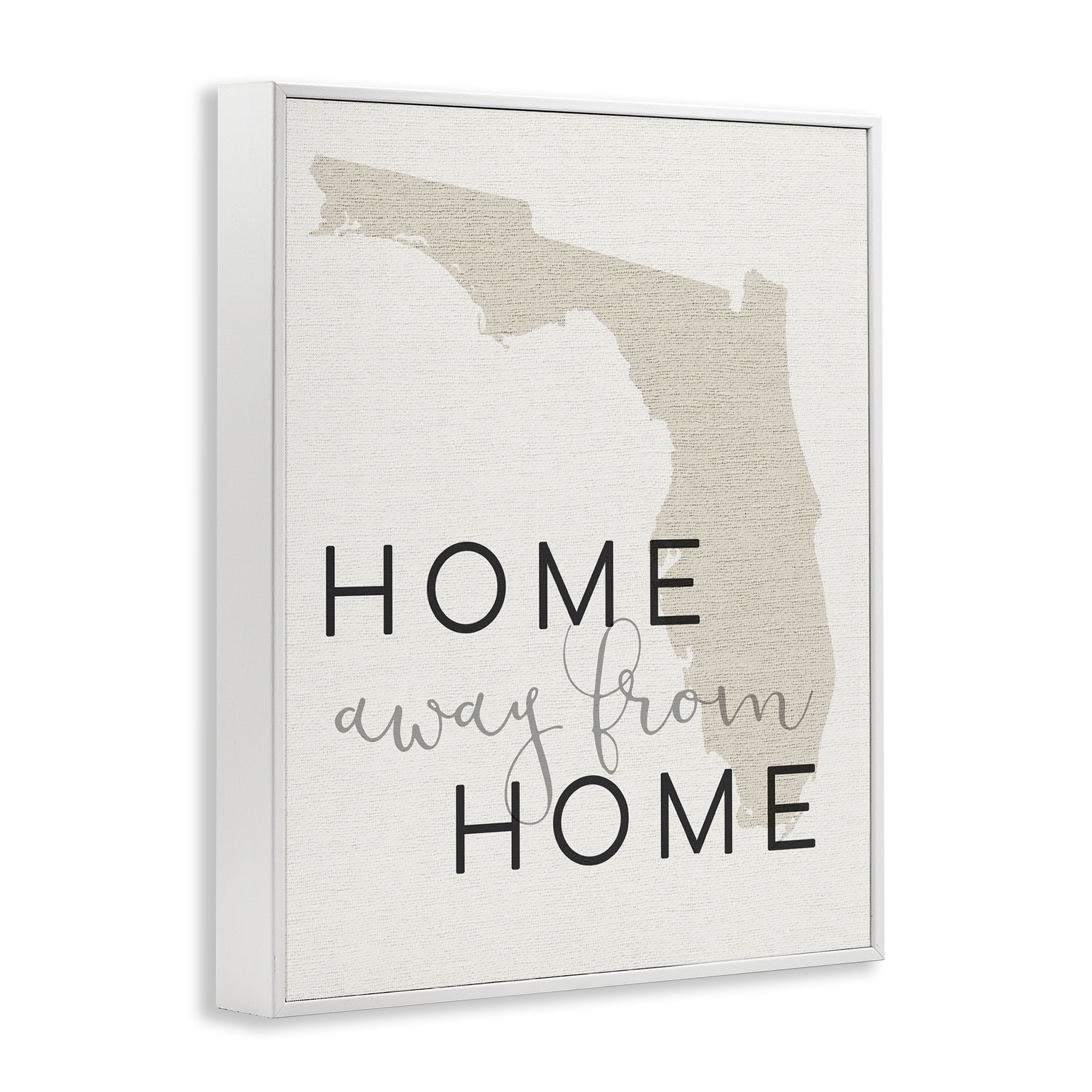 Stupell Industries Home Sweet Florida Typography Town & City Painting White Framed Art Print Wall Art, 16 x 20