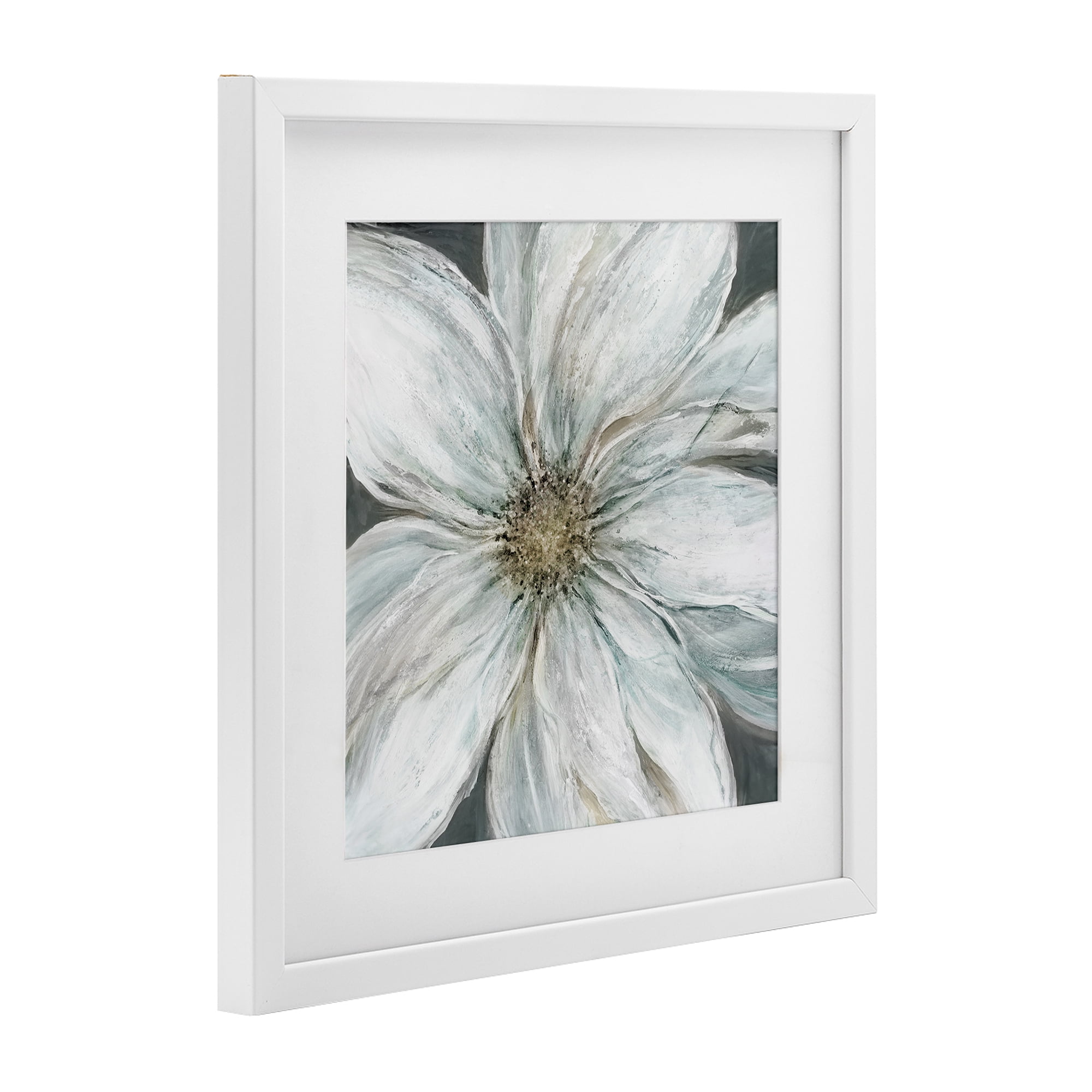 Stupell Industries Large White Flower Closeup White Framed Print Under Glass, design by Carol Robinson