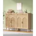thumbnail image 4 of Rattan Buffet Sideboard Cabinet with Storage, Boho Buffet Table with Adjustable Shelf & Doors, Kitchen Floor Storage Cabinet with Drawer, Coffee Bar for Living Room, Dining Room, Entryway, Natural, 4 of 9