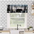 thumbnail image 4 of Misty Forest Valance Curtain, Rustic Farmhouse Pine Tree Landscape Country Woodland Deer Print Blackout Short Window Drape for Kitchen Living Room Bedroom, 54x18inch, 4 of 6