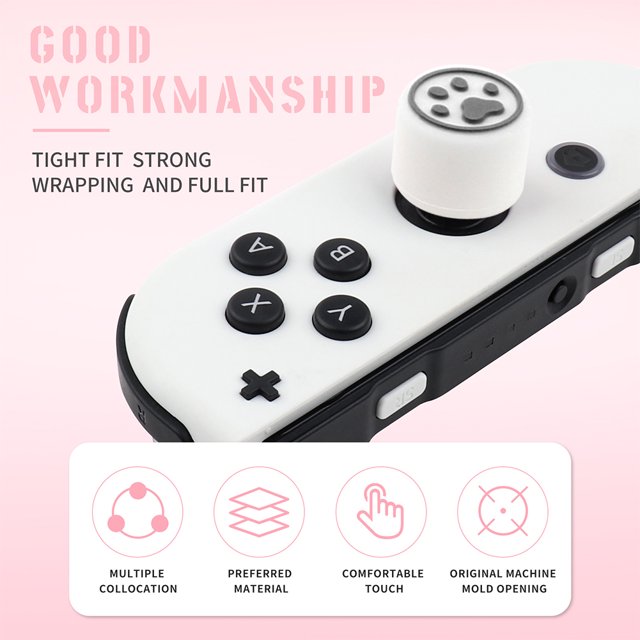 6 uds tapa de agarre de pulgar pata de gato controlador de silicona funda de Joystick para interruptor NS OLED Ndcxsfigh Para estrenar