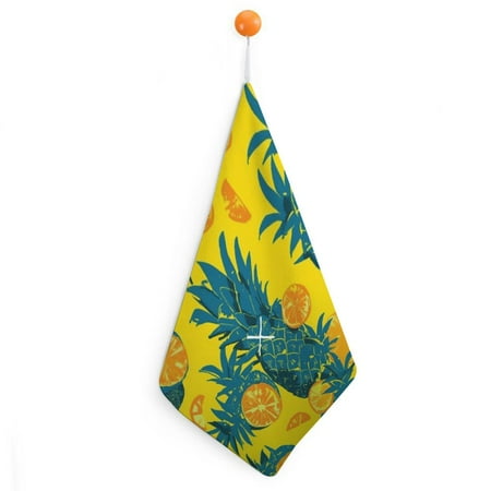 

BCIIG Pineapples Leaves Bird Quick-Dry Hand Towel 11.8x11.8in - Ultra-Fine Fiber Kitchen & More 1pcs