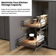 thumbnail image 3 of Home Zone Living 15” Width x 20” Depth 2 Shelves Pull Out Cabinet Organizer, Black, 3 of 8