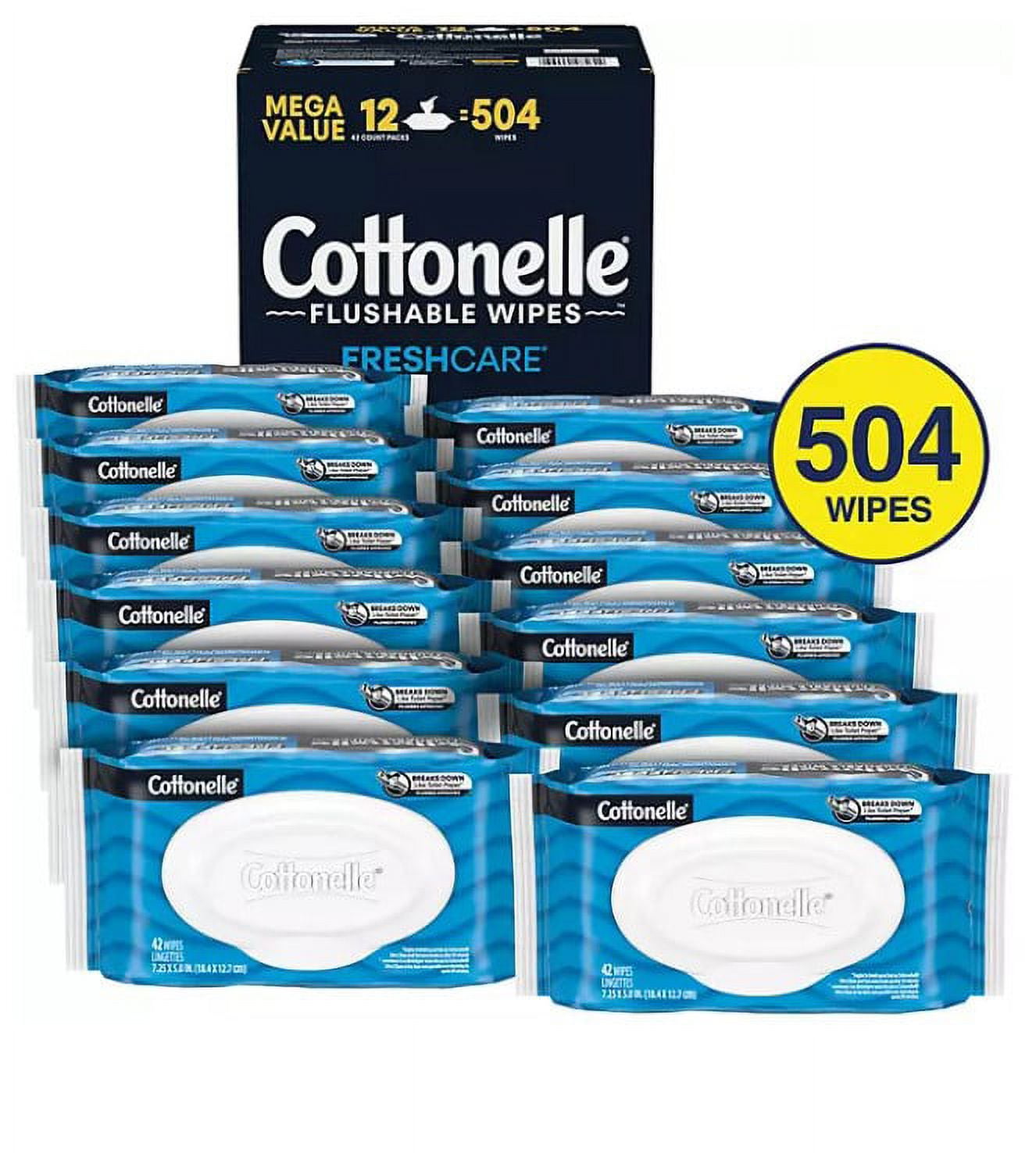 Cottonelle Fresh Care Flushable Cleansing Cloths, 504 Cloths