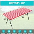 thumbnail image 6 of Rectangle Picnic Table Cloth, Elastic Waterproof Fitted Vinyl Tablecloth for 4 FT Tables, Flannel Backed Buffalo Plaid Table Covers for Dining, Camping, Outdoor (Black and White, 30" x 48"), 6 of 8