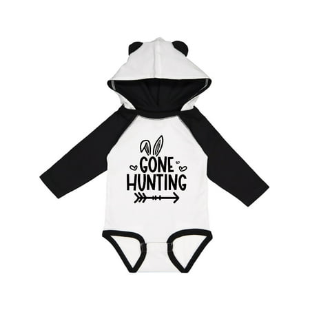 

Inktastic Happy Easter Gone Hunting with Arrow and Hearts Gift Baby Boy or Baby Girl Long Sleeve Bodysuit