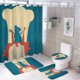 thumbnail image 1 of Juego de 4 cortinas de ducha Ratatouille con alfombrillas antideslizantes, tapa de inodoro y alfombrilla de baño, cortina de ducha impermeable con dibujos animados para niños con 12 ganchos,, 1 of 8