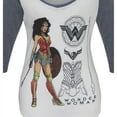 thumbnail image 2 of Wonder Woman Armor Pose Women's Scoop Neck Raglan-Fitted Small, 2 of 4