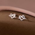 thumbnail image 6 of Solid 925 Sterling Silver CZ Infinity Heart Stud Earrings for Women Teen Love Heart Stud Earrings, 6 of 12