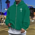 thumbnail image 4 of Jesus Hoodie for Men Loose Fit Zip Up Letter Print Long Sleeve Hoodies Casual Fall Winter Streetwear Hoodies for Men, 4 of 6