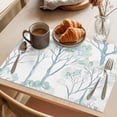 thumbnail image 3 of Green Ombre Leaves Tree Placemats Set of 4 Vintage Green Forest Place Mats Indoor Wipeable Table Mats Washable Cloth Dining Table Placemats for Kitchen Holiday Party Home Decor 13x19 Inch, 3 of 9