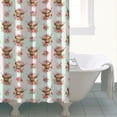 thumbnail image 4 of Highland Cow Flower Pattern Shower Curtain 72"x72" ,Bathroom Decorative Shower Curtains Set with 12 Hooks,Modern Waterproof Washable Shower Curtain, 4 of 6