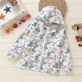 thumbnail image 2 of CUZIBR Kids Coats Fall Jacket Girls Hooded Flower Prints Toddler Outwear Windproof Warm Thick Girls Coats Jacket Stylish Dailywear For Child, 2 of 4