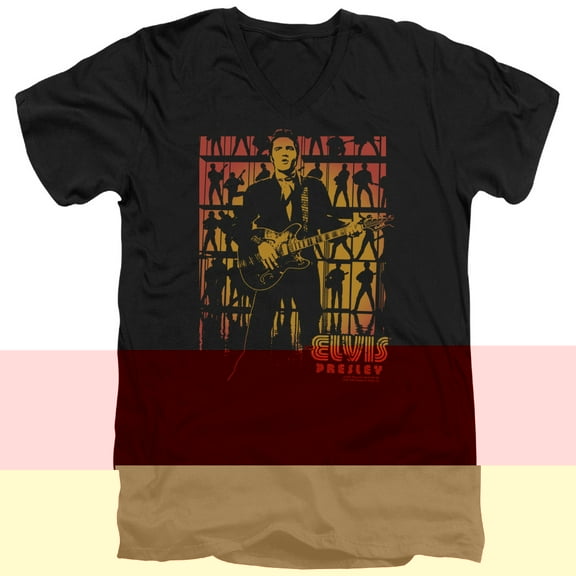 Elvis Presley Comeback Spotlight V-Neck T-Shirt Black