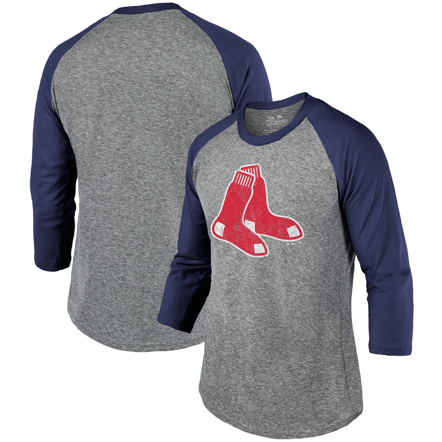 Boston Red Sox Majestic Threads Current Logo Tri-Blend 3/4-Sleeve ...