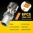 thumbnail image 5 of AUXITO 1156, 7506, P21W, BA15S Amber Yellow LED Turn Signal Light Bulbs With Build-in Load Resistor CANBUS Error Free, 5 of 11