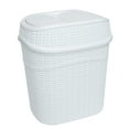 thumbnail image 3 of Bath Bliss 2 Pack 9.5 Liter Plastic Sailor Knot Swing Top Waste Bin in White, 3 of 6