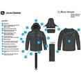 thumbnail image 6 of John Deere 2-Piece Rain Suit, Waterproof Rain Jacket and Pants Set with Adjustable Hood, Black, XL, 6 of 7
