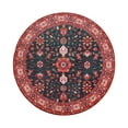 thumbnail image 3 of My Magic Carpet 6' Round Machine Washable Non-Slip Stain-Resistant Area Rug - Ramage Indigo, 3 of 6
