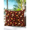 thumbnail image 6 of Outdoor Pillows Waterproof, Thanksgiving Fall Bedding Throw Pillows with Insert for Couch Sofa Bed, Orange Pumpkin Maple Leaf Botanical Brown 18x18 Inch Pillowcases Decorative Patio Pillow Set of 1, 6 of 8