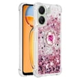 thumbnail image 2 of Funda para Xiaomi Redmi 13C 4G con Brillo Líquido Flotante, Purpurina, Parachoques y Anillo Giratorio Soporte, 2 of 5