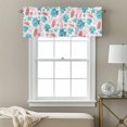 thumbnail image 3 of Coral Shell Valance Curtain Watercolor Pink Blue Red Coral Starfish Anchor Window Valances Rod Pocket Short Curtains Window Treatments for Kitchen Bedroom Bathroom Laundry 60" x 18", 3 of 9