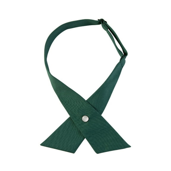 Women Girls Criss-Cross Bow Tie Japanese Style School Girl Uniform Solid Color Adjustable Bowtie Pre Tied Necktie