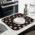 thumbnail image 3 of Pioneer Flower Floral Print Pattern Kitchen Dish Drying Mat 1 Pack, Ultra Absorbent Microfiber Drainer Mat, 16"x18", 3 of 6