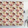 thumbnail image 1 of Ambesonne Garden Shower Curtain, Watercolor Roses Peonies, 69"Wx70"L, Dried Rose Cream Ruby, 1 of 3