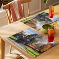 thumbnail image 4 of Steam Train Placemats Set&nbsp;of&nbsp;12 Hose Tree Nature Landscape Countryside Heat Insulation Washable Place Mats, Non-Slip Table Mats for Dining Table Party Kitchen Decor,13x19 Inch, 4 of 9