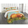 thumbnail image 3 of Ambesonne Harvest Quilted Bedspread Set 3 Pcs, Fall Season Yield Leaf, Queen Size, Orange Vermilion Green, 3 of 5