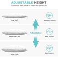 thumbnail image 5 of JJDANFILL Rayon Derived from Bamboo Pillow Standard Size Set of 2 - Machine Washable Bed Pillows for Sleeping for Back, Stomach and Side Sleeper - Firm Shredded Memory Foam Pillows 20 * 26in, 5 of 5