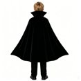 thumbnail image 4 of Vampire Cosplay, Vampire Cos, Vampire Outfits, Classic Vampire Lord Costume Set, Black Velvet Jacket Red Lined Cape Gold Trim Full Outfit, Gothic Vampire Cosplay Suit for Halloween Party, Black L, 4 of 4