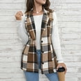 thumbnail image 5 of Ashirexll Fleece Vest Women, Womens Winter Coats, Casual Sleeveless Turn Down Collar Plaid Button Outwear Jacket for Women, 5 of 7