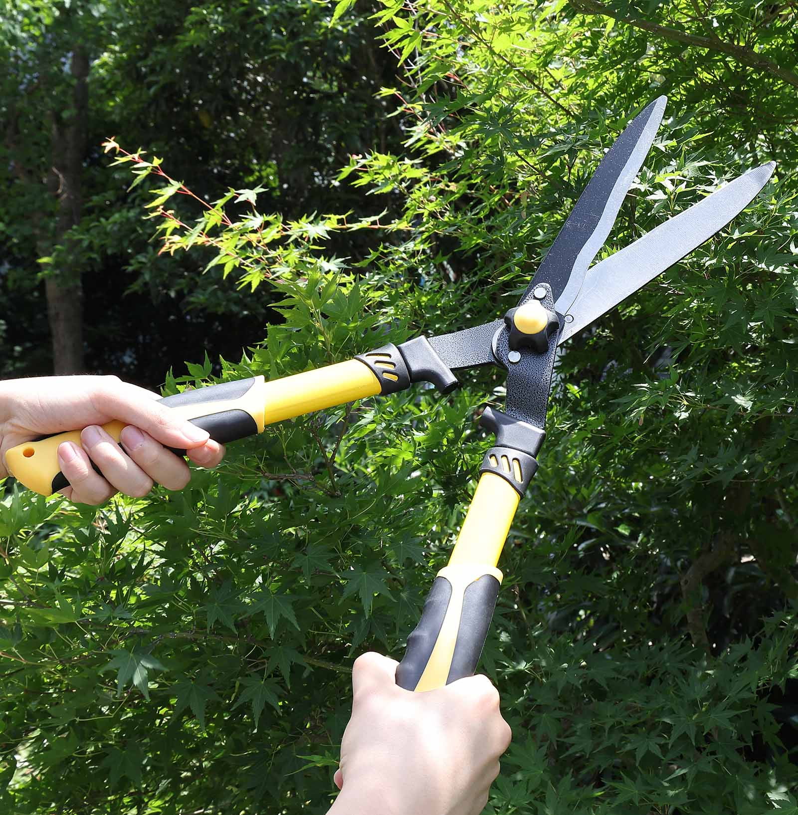 YeYeBest 22" Hedge Shears, Heavy Duty Manual Hedge Clippers, Hedge Trimmers Manual for Shaping Shrubs and Trimming Bushes