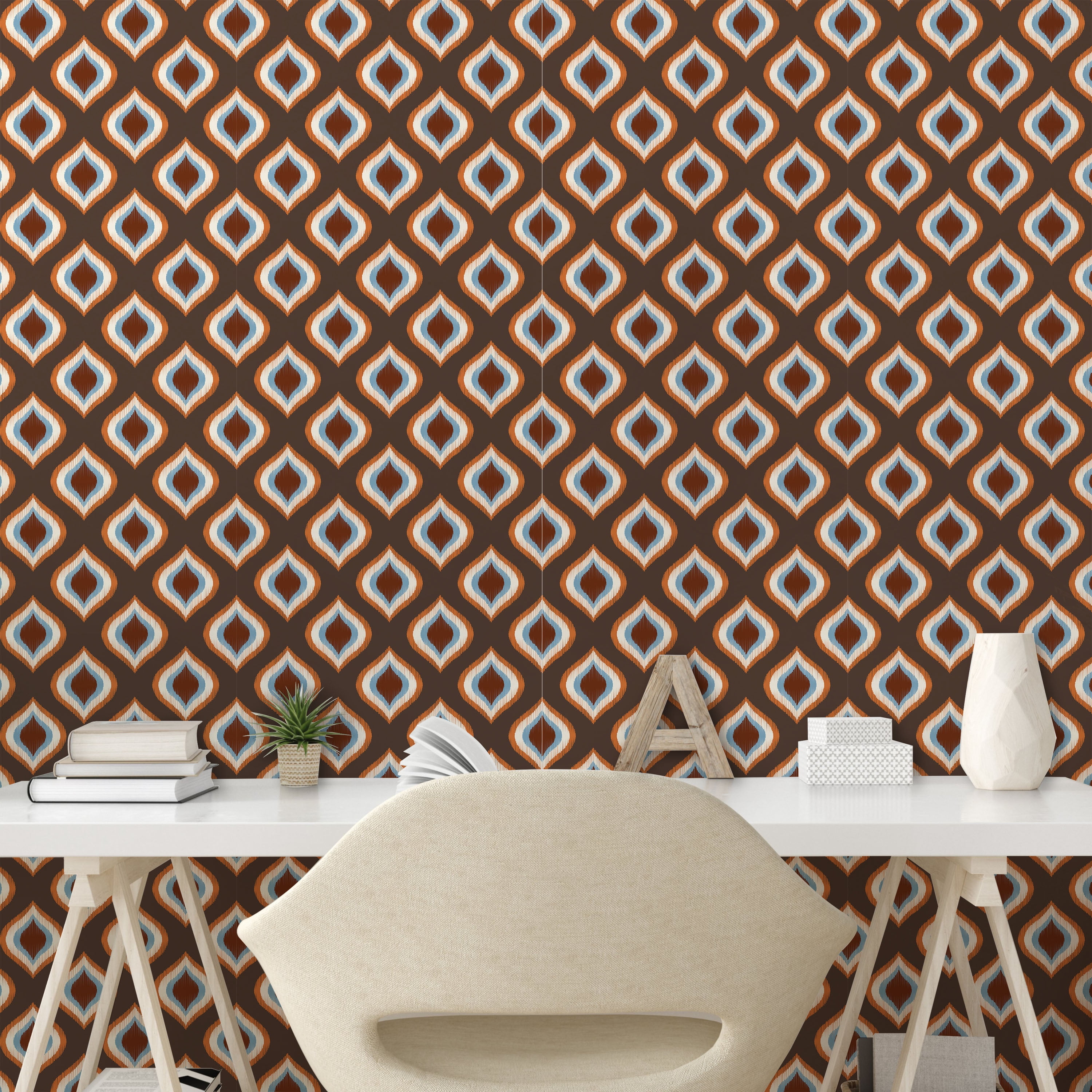 Ambesonne Abstract Retro Peel \u0026 Stick Wallpaper for Home, Vintage Oval  Pattern, 13\, image size:3000x3000