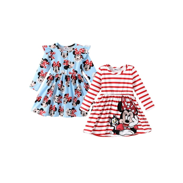 Vestidos para Niña Pequeña Disney Minnie Mouse Paquete de 2 Talles 3-4 Años