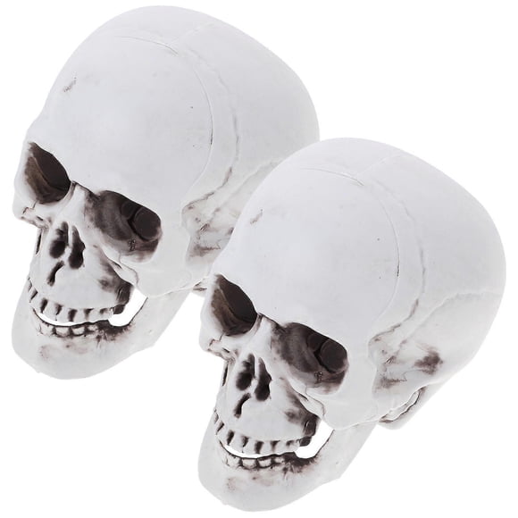 Halloween Themed 2Pcs Scull Shaped Props Ghost House Decor Scared Design Perfect For Children Birthday Parties 9 x 10 x 13.5 cm