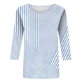 thumbnail image 6 of ZDNIXIAN Womens Long Sleeve Shirts ,Crew Neck Long Sleeve Casual Shirt, Loose Fit Mixed Stripe Pullover Top, Lightweight Relaxed Fit Daily Fashion Tunic, 6 of 6
