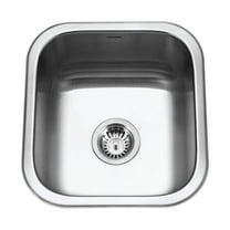 Houzer Club 17 in Stainless Steel Undermount 8 in Deep Single Bowl Bar Sink with Strainer - MS-1708-1