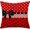 Red Bow, variant on Valentines Day Pillow Cover 18x18 Inch Black White Buffalo Plaid Checkered Red Love Heart Polka Dot Bowknot Decoration Throw Pillow Covers Holiday Home Decorative Cushion Case for Couch