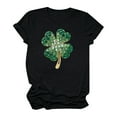 thumbnail image 4 of Todays Clearance Sale! Pitauce Women's St Patrick's Day Shirt Four Leaf Clover Printed T-Shirt Crewneck Short Sleeve Tops Casual Loose Basic Summer Tunic Tops Blouses, 4 of 4